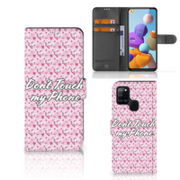 Samsung Galaxy A21s Portemonnee Hoesje Flowers Pink DTMP