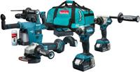 Makita dlx4194tx1 combiset - ddf492 accu boor-/schroefmachine + dtd153 18v slagschroevendraaier + dga504 18v haakse slijper + dhr243 18v combihamer | incl. 2x 5.0 ah accu en lader