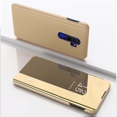 Voor OPPO A9 2020/A5 2020 vergulde spiegel horizontaal Flip leder met standaard mobiele telefoon holster (goud)