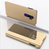 Voor OPPO A9 2020/A5 2020 vergulde spiegel horizontaal Flip leder met standaard mobiele telefoon holster (goud)