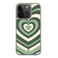 iPhone 13 Pro hybride hoesje - Groen hart swirl