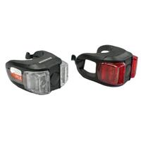 Benson LED fietslampset 2 delig silicone rood/wit - 5700338 Benson LED fietslampset 2 delig silicone rood/wit - 5700338