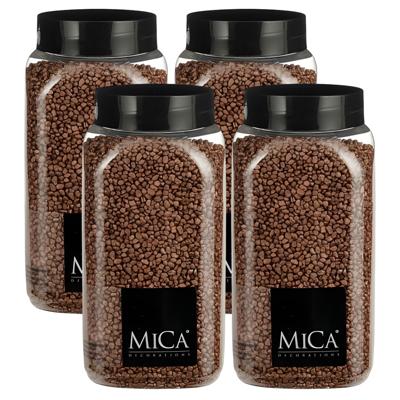 Mica Decorations decoratie stenen/granulaat - 4x - 650ml - koper - hobby steentjes