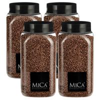Mica Decorations decoratie stenen/granulaat - 4x - 650ml - koper - hobby steentjes