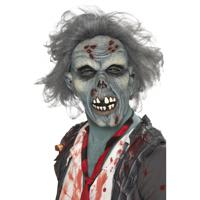 Horror zombie masker met grijs haar - Halloween verkleed maskers - full face masker