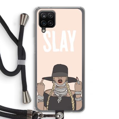 Slay All Day: Samsung Galaxy A12 Transparant Hoesje met koord