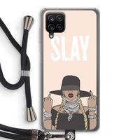 Slay All Day: Samsung Galaxy A12 Transparant Hoesje met koord Slay All Day: Samsung Galaxy A12 Transparant Hoesje met koord