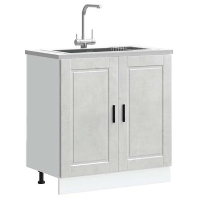Spoelbakonderkast Porto 80x46x81,5 cm bewerkt hout betongrijs