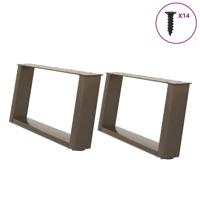 Salontafelpoten 2 st U-vormig 60x(30-31) cm staal naturel