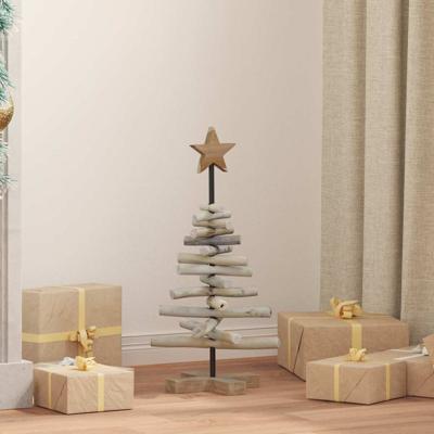 Kerstboom met standaard Bruin 60 cm Massief teakhout
