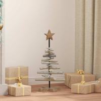 Kerstboom met standaard Bruin 60 cm Massief teakhout