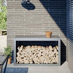 VidaXL Haardhoutrek 100x40x60 cm gegalvaniseerd staal
