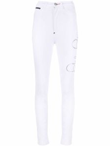 Philipp Plein legging à logo imprimé - Blanc