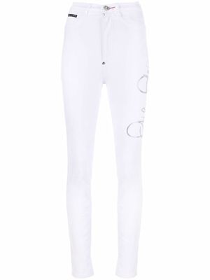 Philipp Plein legging à logo imprimé - Blanc