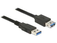 Delock USB-kabel USB 3.2 Gen1 (USB 3.0 / USB 3.1 Gen1) USB-A stekker, USB-A bus 1.00 m Zwart Vergulde steekcontacten 85054