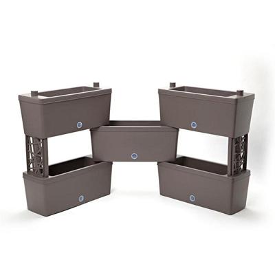 Bama brick koppelbare plantenbakken 75l 59x23x27 cm 5 stuks antraciet