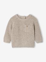 Baby trui in ribgebreide stof gemêleerd beige