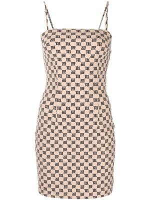 MISBHV robe courte à motif monogrammé - Tons neutres