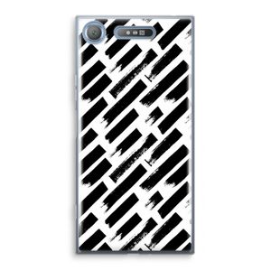 Zwarte vegen: Sony Xperia XZ1 Transparant Hoesje
