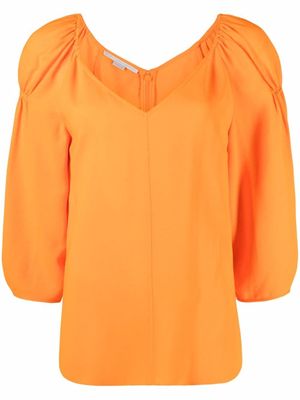 Stella McCartney blouse crop à manches bouffantes - Orange