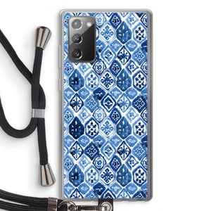 Blauw motief: Samsung Galaxy Note 20 / Note 20 5G Transparant Hoesje met koord
