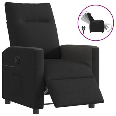 Fauteuil verstelbaar elektrisch stof zwart