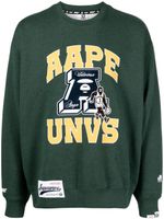 AAPE BY *A BATHING APE® sweat en jersey à logo imprimé - Vert