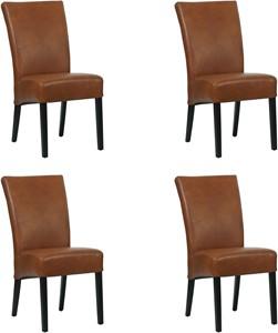 Set van 4 Cognac leren landelijke eetkamerstoelen Just - Granada leer Savannah (cognac leer)