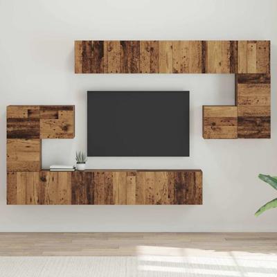 Tv-meubelset 10 pcs Oud hout 180 x 30 x 90.5 cm Bewerkt hout