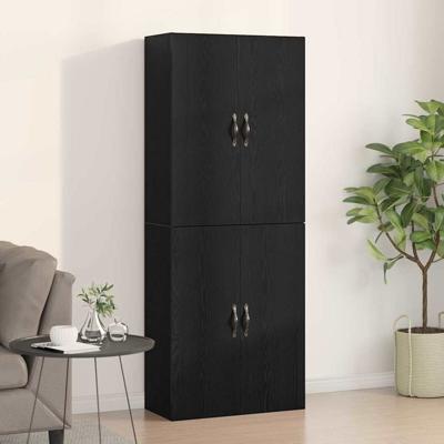 Kasten - 2 stuks - Zwart Eiken - 69,5x34x180 cm - Geengineerd Hout