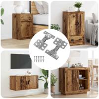 VidaXL Scharnier 2 pcs nikkel 85 x 52,5 x 9,5 mm ijzer