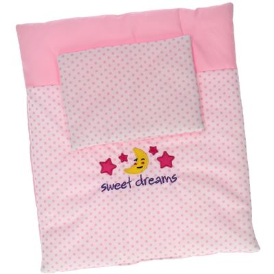 Baby rose poppendeken en kussenset