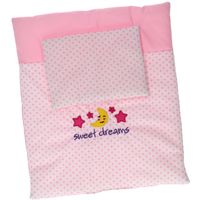 Baby rose poppendeken en kussenset