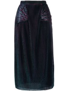 Marco De Vincenzo metallic sheen pleated skirt - Bleu