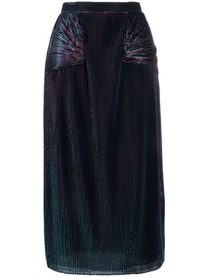 Marco De Vincenzo metallic sheen pleated skirt - Bleu