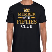 Member of the fifties club verjaardag cadeau t-shirt 50 jaar zwart voor heren - thumbnail