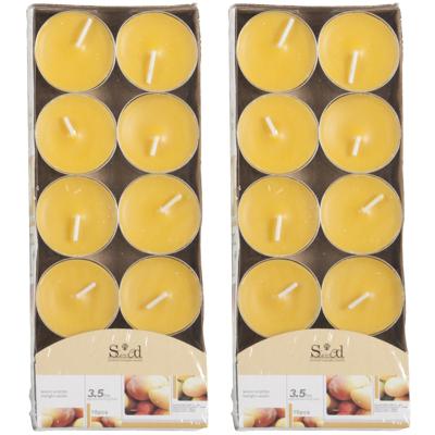 Arti Casa Geurtheelichtjes - 20x stuks - mango - geel - was/paraffine - 3,5 uur