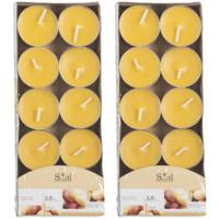 Arti Casa Geurtheelichtjes - 20x stuks - mango - geel - was/paraffine - 3,5 uur