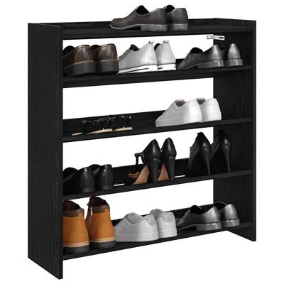 Schoenenrek 80x25x81 cm bewerkt hout zwart