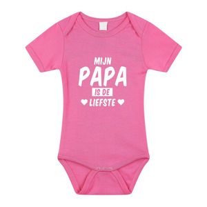 Mijn papa is de liefste kraamcadeau rompertje roze meisjes 92 (18-24 maanden)  -