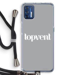 Topvent Grijs Wit: Motorola Moto G9 Plus Transparant Hoesje met koord