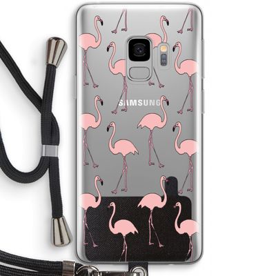 Anything Flamingoes: Samsung Galaxy S9 Transparant Hoesje met koord