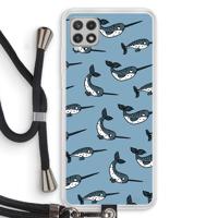Narwhal: Samsung Galaxy A22 4G Transparant Hoesje met koord