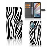 Motorola Moto G60 | Telefoonhoesje | Met pasjeshouder | Zebra