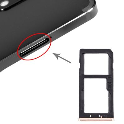 SIM-kaartlade + SIM-kaartlade / Micro SD-kaartlade voor Nokia 6 TA-1000 TA-1003 TA-1021 TA-1025 TA-1033 TA-1039 (Goud)