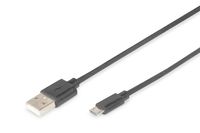 Digitus USB-kabel USB 2.0 USB-A stekker, USB-micro-B stekker 1.00 m Zwart AK-300127-010-S