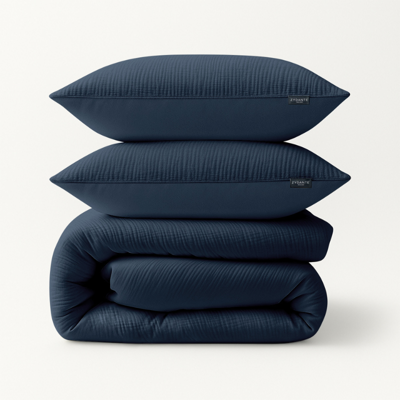 Dekbedovertrek Mousseline LitsJumeaux (240x220 Cm) Petrol Microvezel Effen Zydante - Overtrek - 240x220 Cm (Lits-Jumeaux) - Zydante - Dekbed-Discounter.nl