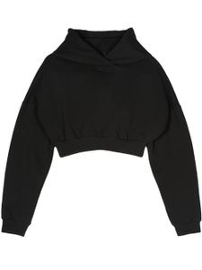 ENTIRE STUDIOS hoodie crop en coton biologique à col v - Noir