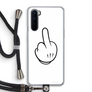 Middle finger white: OnePlus Nord Transparant Hoesje met koord