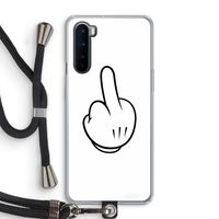 Middle finger white: OnePlus Nord Transparant Hoesje met koord